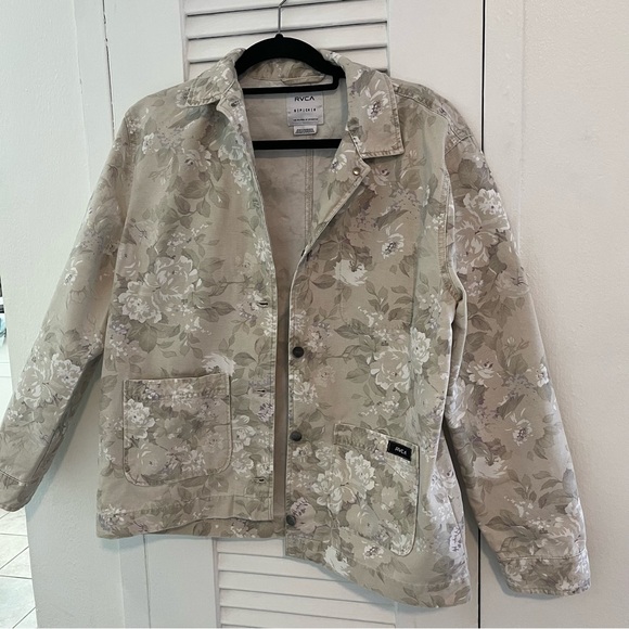 RVCA Floral Utility, Worker, Chore Jacket Shacket - Picture 4 of 14